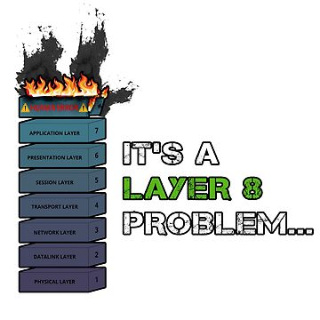 IT'S A LAYER 8 PROBLEM - Burning OSI Layer 8 Poster for Sale by  Fast-Designs
