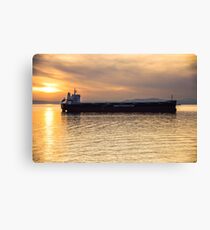 Sunset Freighter Canvas Print