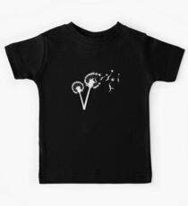 Dandylion Flight - white silhouette Kids Tee
