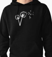 Dandylion Flight - white silhouette Pullover Hoodie
