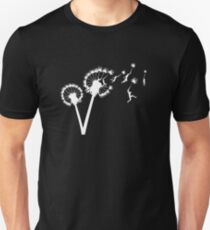 Dandylion Flight - white silhouette Unisex T-Shirt