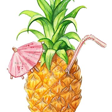 Pineapple drawing by hand on white. vector illustration. | CanStock