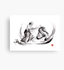 Aikido fight scenery martial arts drawing painting sketch art draw japan japanese school Canvas Print