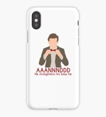 And he straightens his bow tie. iPhone Case
