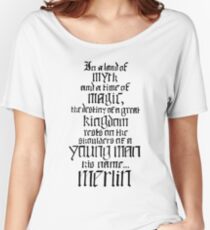 In a Land of Myth... Merlin (black) Women's Relaxed Fit T-Shirt