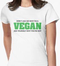 Don't ask me why I'm a vegan, ask yourself why you're not Women's Fitted T-Shirt