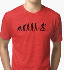 Evolution Cross country skiing Tri-blend T-Shirt