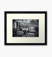 Birmingham Cityscape Skyline, UK in Monochrome Framed Print