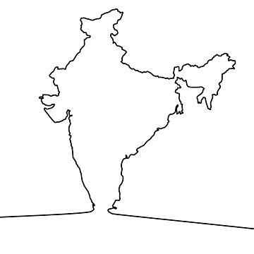 India Map Black Outline With Shadow On White Background High-Res Vector  Graphic - Getty Images