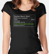 Stylish Black Shirt Women's Fitted Scoop T-Shirt