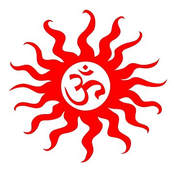 ohm mantra om yoga indian symbol sun Sticker for Sale by huggymauve