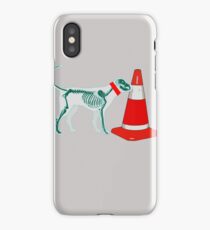 DOG & TRAFFIC RUBBER CONE iPhone Case