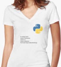 Python Women's Fitted V-Neck T-Shirt