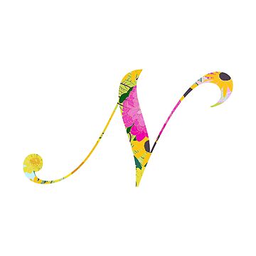 Monogram Floral Cursive Letter F Sticker for Sale by sporadicdoodlin