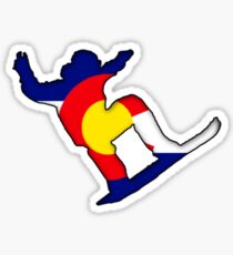 Colorado Flag Snowboarder Sticker