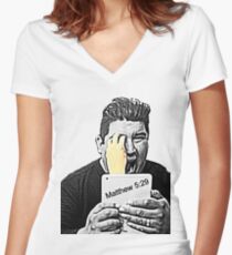 Matthew 5:29 Women's Fitted V-Neck T-Shirt
