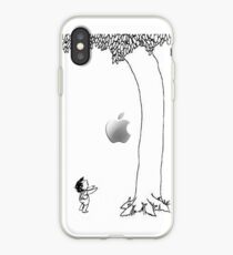 The giving tree apple black and white iPhone Case