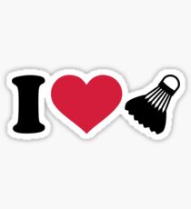 I love Badminton shuttlecock Sticker