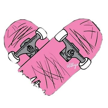 broken skateboard heart Sticker for Sale by stickersbyelea