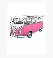 21 Window Volkswagen Bus... but PINK! Photographic Print