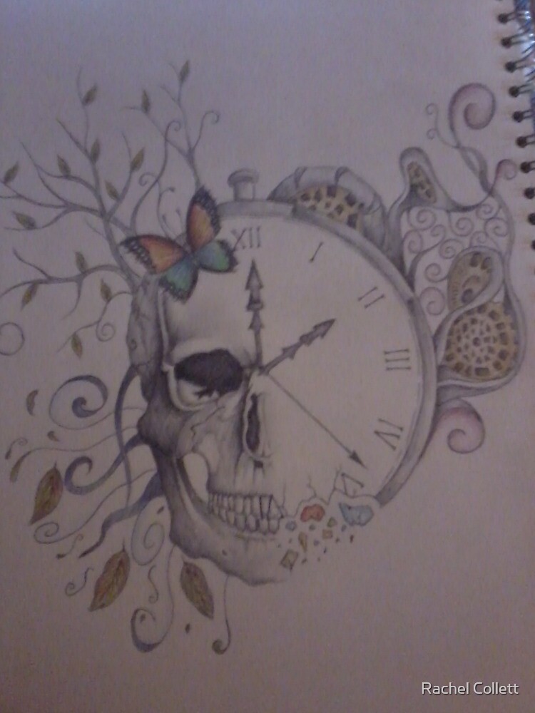 "Skull/Clock etc tattoo design" by Rachel Collett | Redbubble