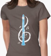 Musical Clarinet Treble Clef Women's Fitted T-Shirt