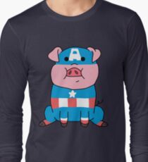 Captain Ameripig Waddles Long Sleeve T-Shirt