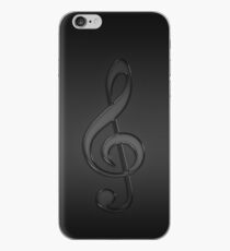 Vinilo o funda para iPhone Clave de sol Nota de la música oscura