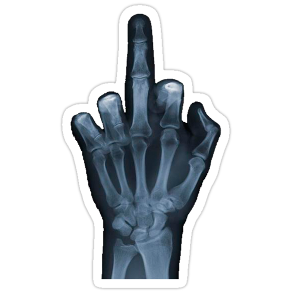 "The Middle Finger" Stickers by nicethreads | Redbubble