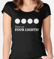 There are FOUR LIGHTS! (White Ink) Women's Fitted Scoop T-Shirt