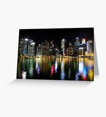 Singapore at night Greeting Card