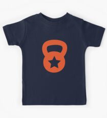 Orange Kettlebell With A Star Kids Tee