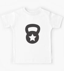Black Kettlebell With A Star Kids T-Shirt