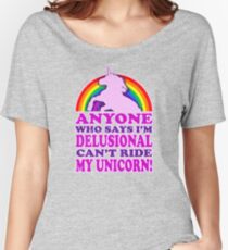 Funny Delusional Unicorn (Vintage Distressed Design) Women's Relaxed Fit T-Shirt