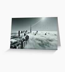 Burj Khalifa - Dubai during fog Greeting Card