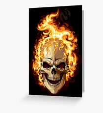 Fire Skull Ghost Rider Greeting Card