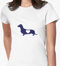 Dachshund Lovers - Blue Heart Women's Fitted T-Shirt