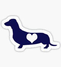 Dachshund Lovers - Blue Heart Sticker