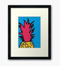 Pineapple pop blue print Framed Print