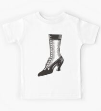 Vintage ladies fashion high heeled boot Kids Tee