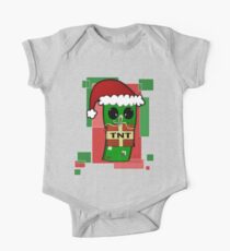 Minecraft Weihnachten Creeper Baby Body Kurzarm