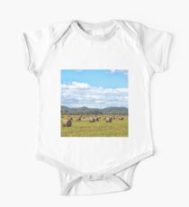 Hay bales in a rural field One Piece - Short Sleeve