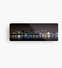 Liverpool Panoramic Skyline At Night Metal Print