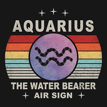 Aquarius Air Sign Astrology Zodiac Retro Vintage Element