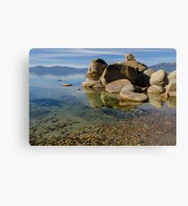 Lake Tahoe - with clear water and pebbles Canvas Print