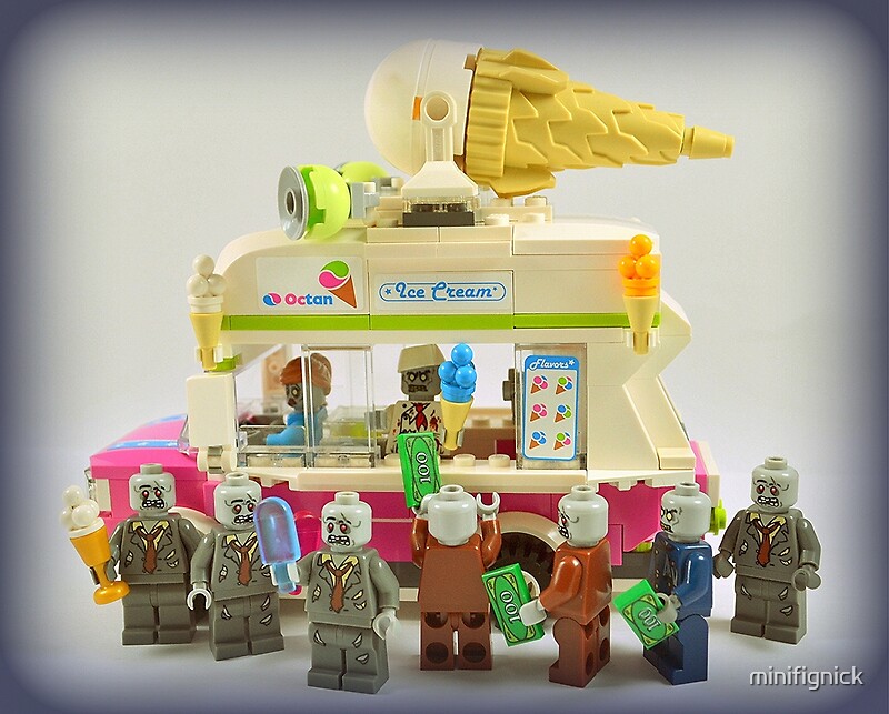 "Zombie Ice Cream" by minifignick Redbubble