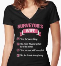 SURVEYOR'S WIFE Women's Fitted V-Neck T-Shirt