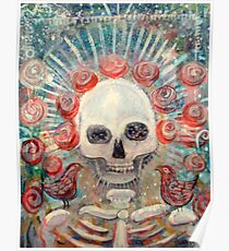 Grateful Sugar Rose Scull Poster