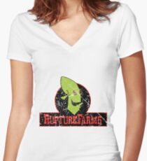Rupture Farms Grime Women's Fitted V-Neck T-Shirt