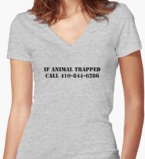The Wire - If Animal Trapped Women's Fitted V-Neck T-Shirt